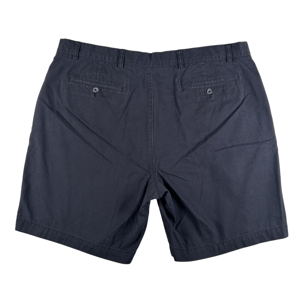 Roundtree & Yorke Chino Shorts Mens 44 Gray Cotton Flat Front Casual Summer